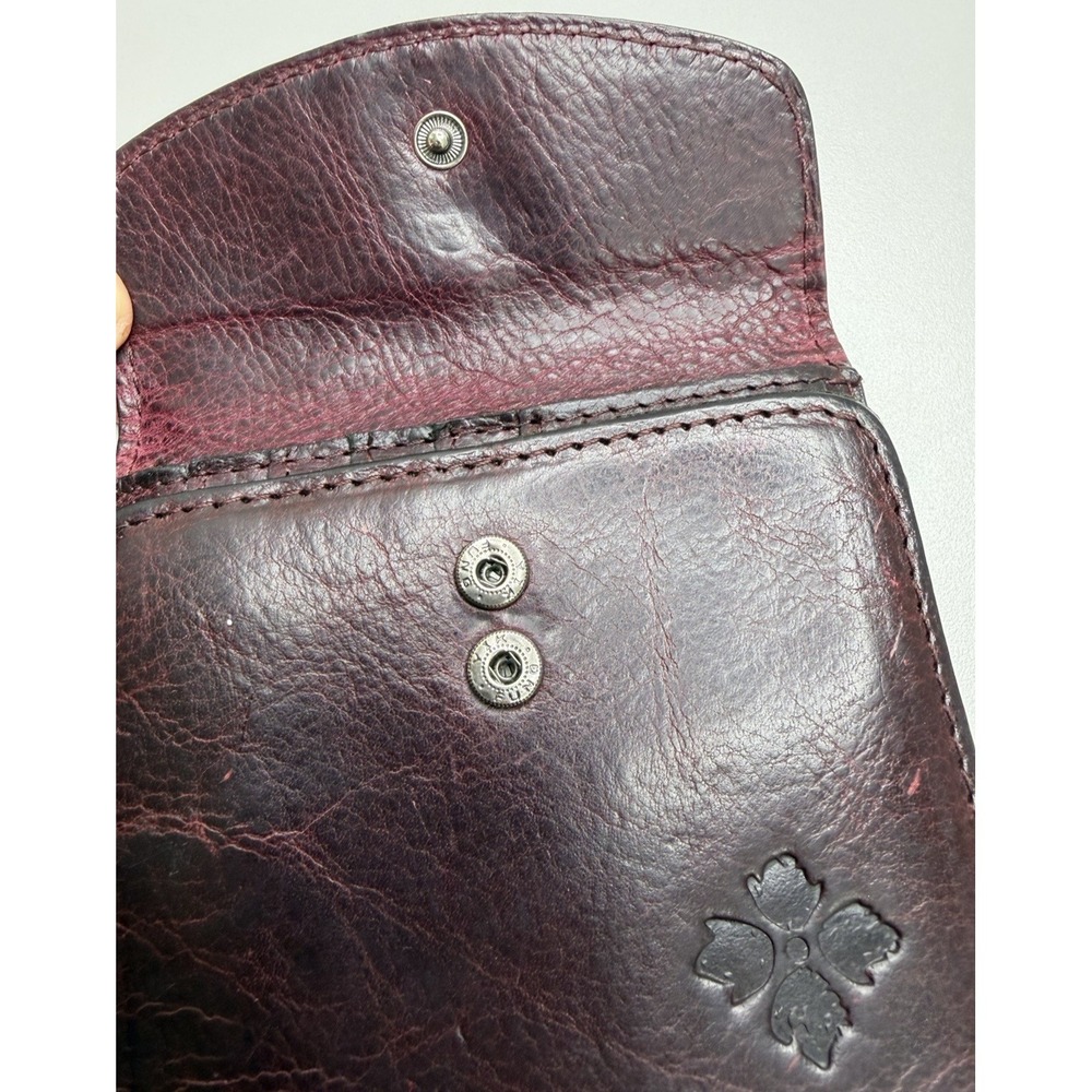 Patricia Nash Reiti Leather Wallet Kisslock Change Pocket Three Fold Burgundy - Picture 6 of 14